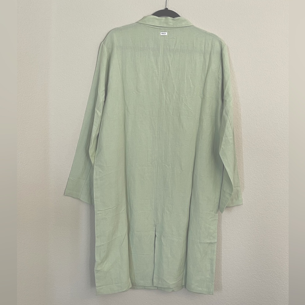 NWT - RVCA Linen Duster - Mint Green - Size L/12 - Picture 2 of 7